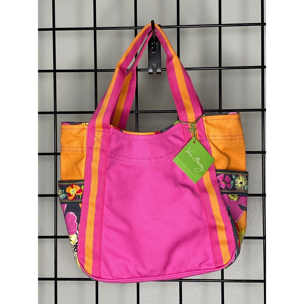 Vera Bradley Jazzy Blooms Small Colorblock Tote NWT Pink Orange Floral Canvas